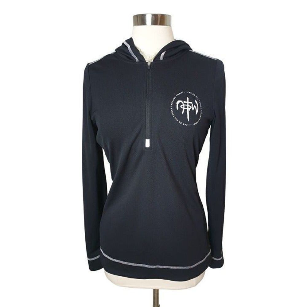 NoTW Women's Hoodie Lightweight Half-Zip Pullover Christian Graphic Large NWOT